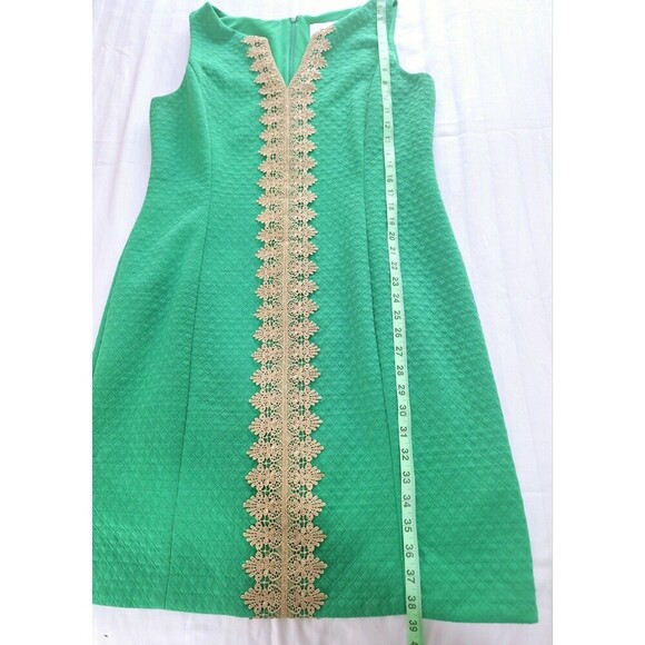 Pappagallo Emerald Green & Gold The Brooke Shift‎ Dress Size 12 - Picture 5 of 9